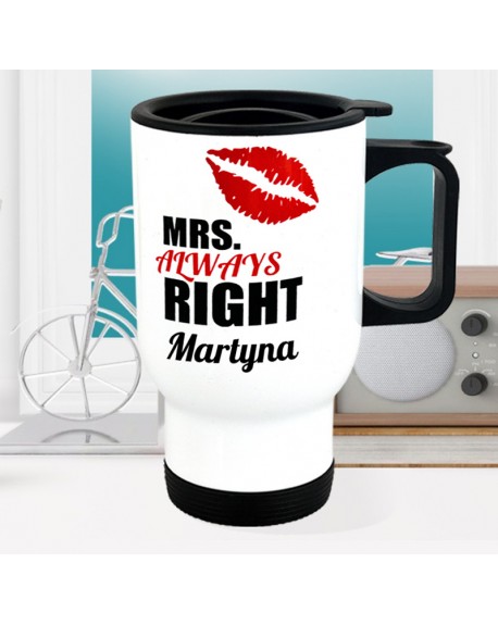 Kubek termiczny MRS RIGHT - personalizowany prezent z imieniem