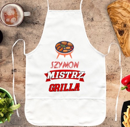 Fartuch kuchenny Mistrz Grilla - personalizowany prezent
