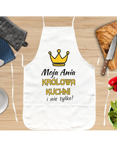 Fartuch kuchenny Królowa Kuchni - personalizowany prezent dla Niej